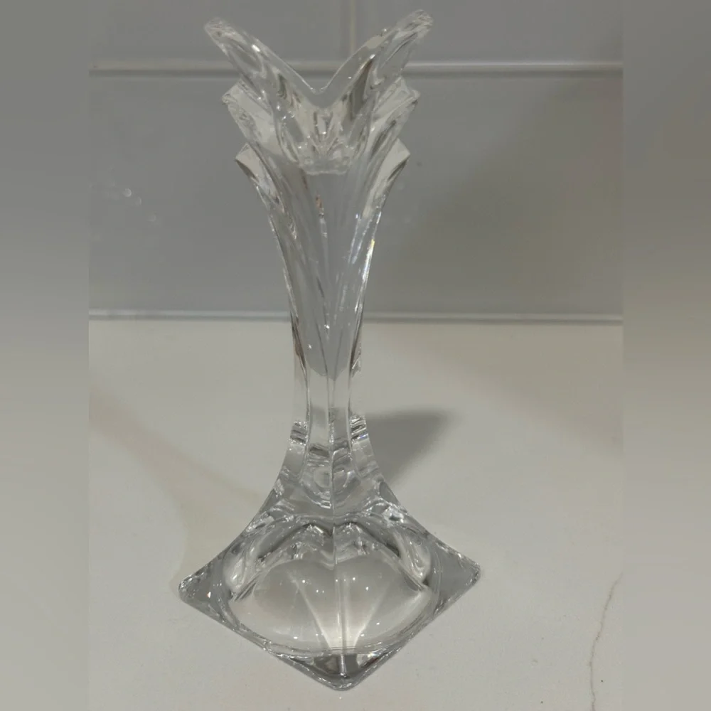 Vintage Mikasa Art Deco Crystal Candleholder set of two no chips scratches